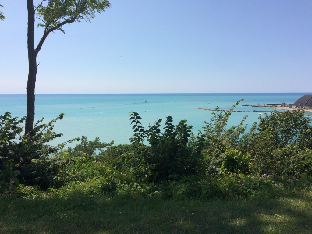 A view of Lake Huron from the Goderich coast.