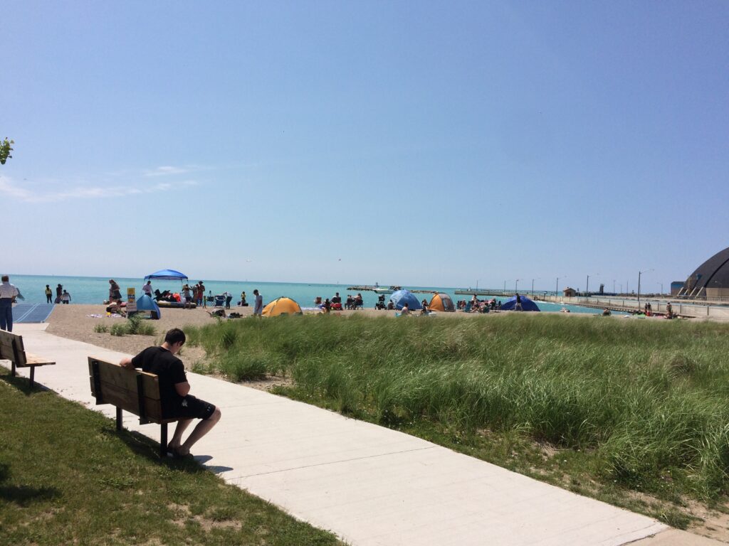 Guelph to Goderich trail—Lake Huron beach in Goderich.
