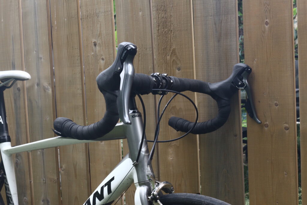 2010 Giant Rapid 3 hybrid conversion with Shimano Claris road levers.